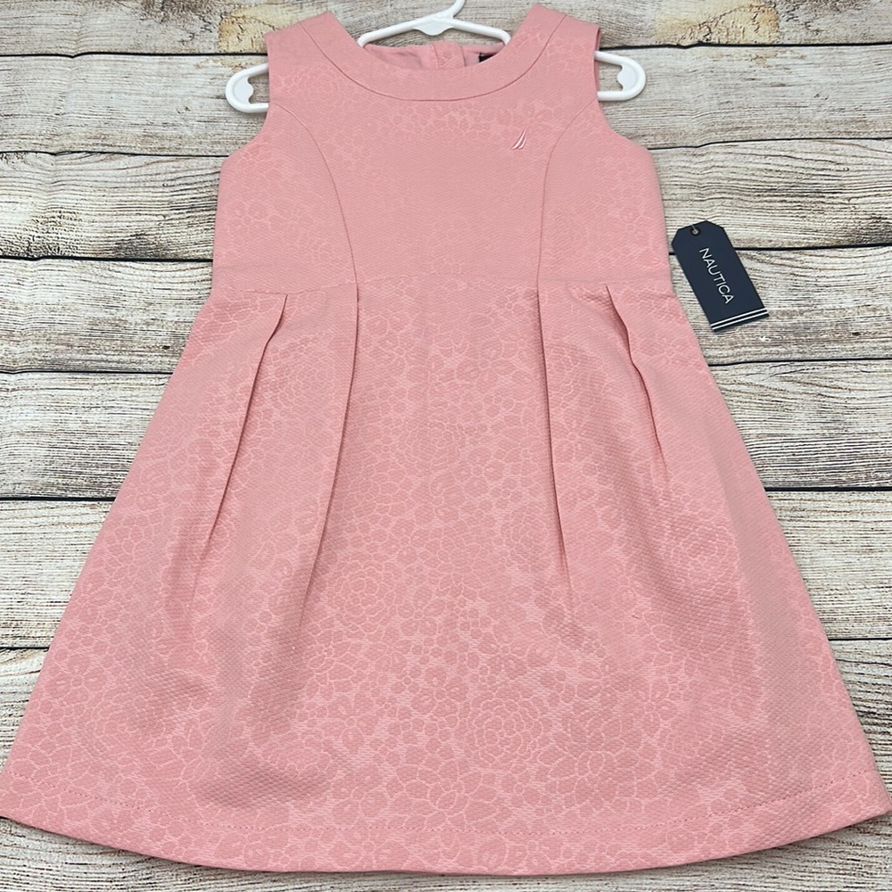 Nautica Pink Zip Back Dress Size 5 Girls NWT